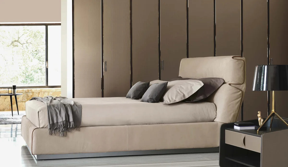 Flou Gentleman Testata Alta letto matrimoniale design Carlo Colombo rivestimento double-face