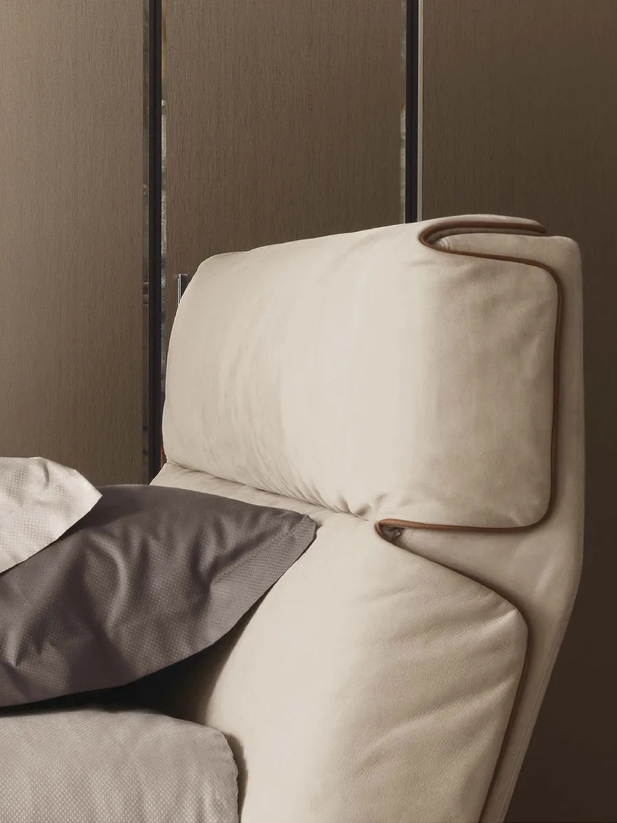 Flou Gentleman Testata Alta letto matrimoniale design Carlo Colombo rivestimento double-face