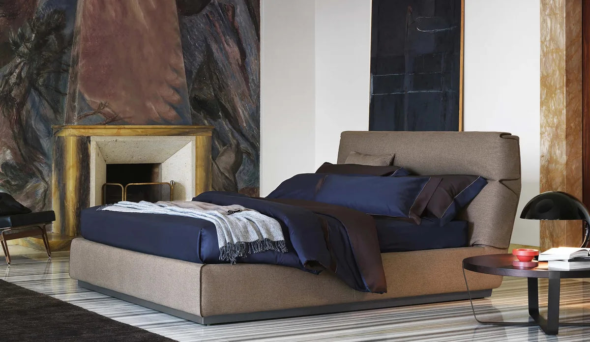 Flou Gentleman Testata Alta letto matrimoniale design Carlo Colombo rivestimento double-face