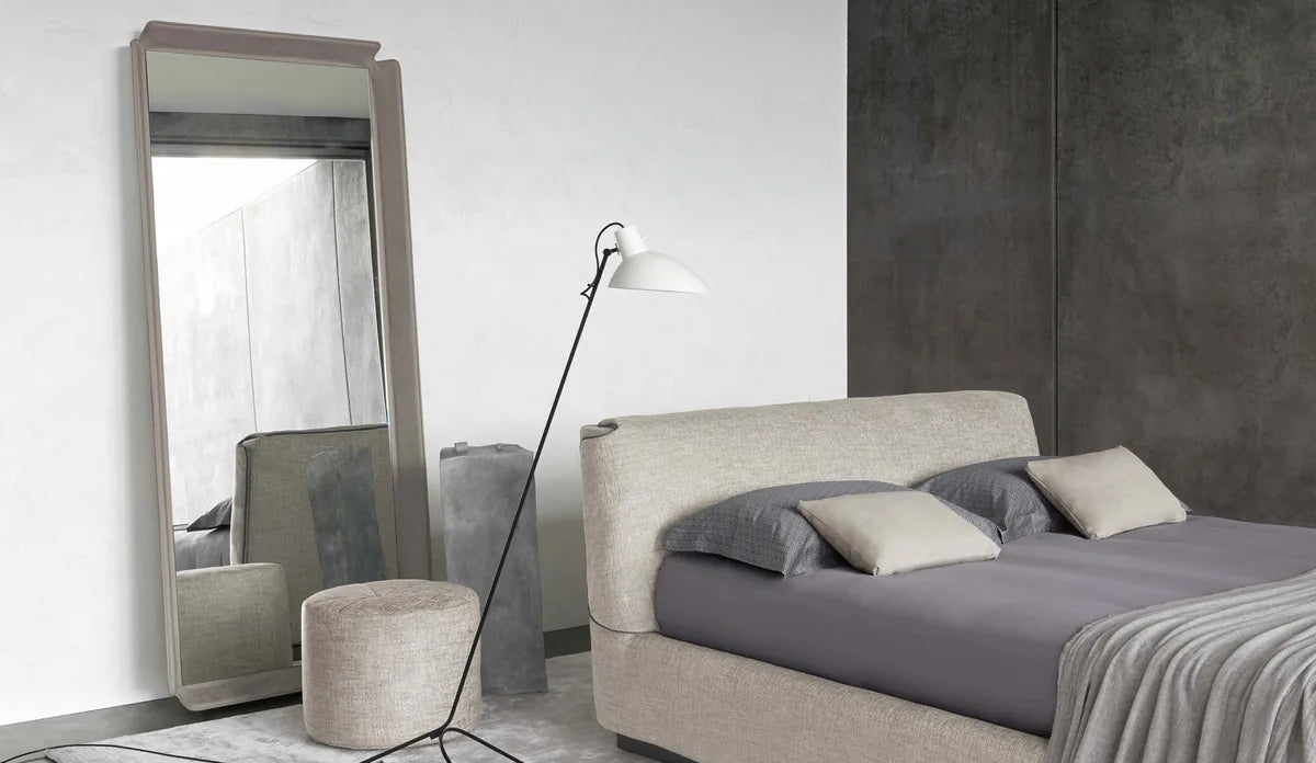 Flou Gentleman Testata Bassa letto matrimoniale design Carlo Colombo rivestimento doppia copertura