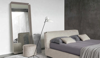 Flou Gentleman Testata Bassa letto matrimoniale design Carlo Colombo rivestimento doppia copertura