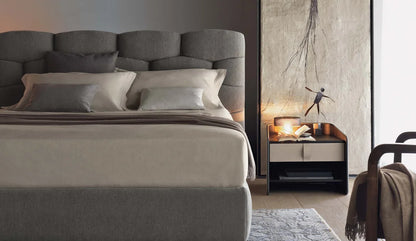 Flou Majal letto matrimoniale testata tessile intrecciata design Carlo Colombo