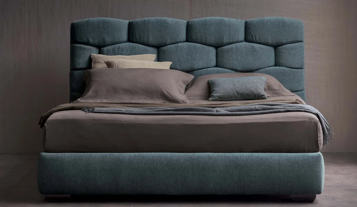 Flou Majal letto matrimoniale testata tessile intrecciata design Carlo Colombo