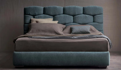 Flou Majal letto matrimoniale testata tessile intrecciata design Carlo Colombo