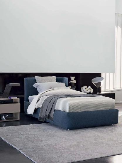 Flou Merkurio Singolo - Letto imbottito design Rodolfo Dordoni con testata e base morbide