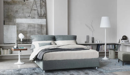 Flou Nathalie Matrimoniale letto tessile imbottito design Vico Magistretti 1978