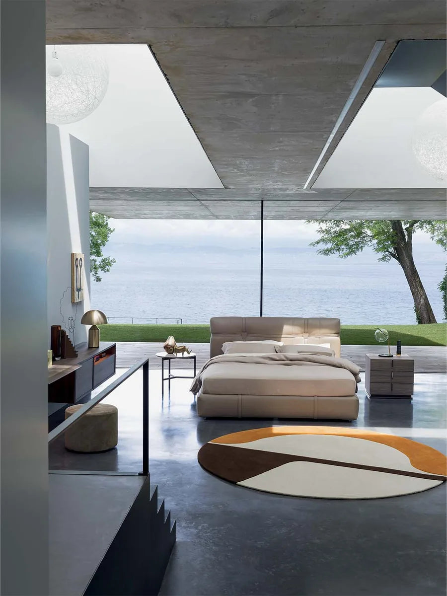 Flou New Bond letto matrimoniale matrimoniale con testata sartoriale design Matteo Nunziati