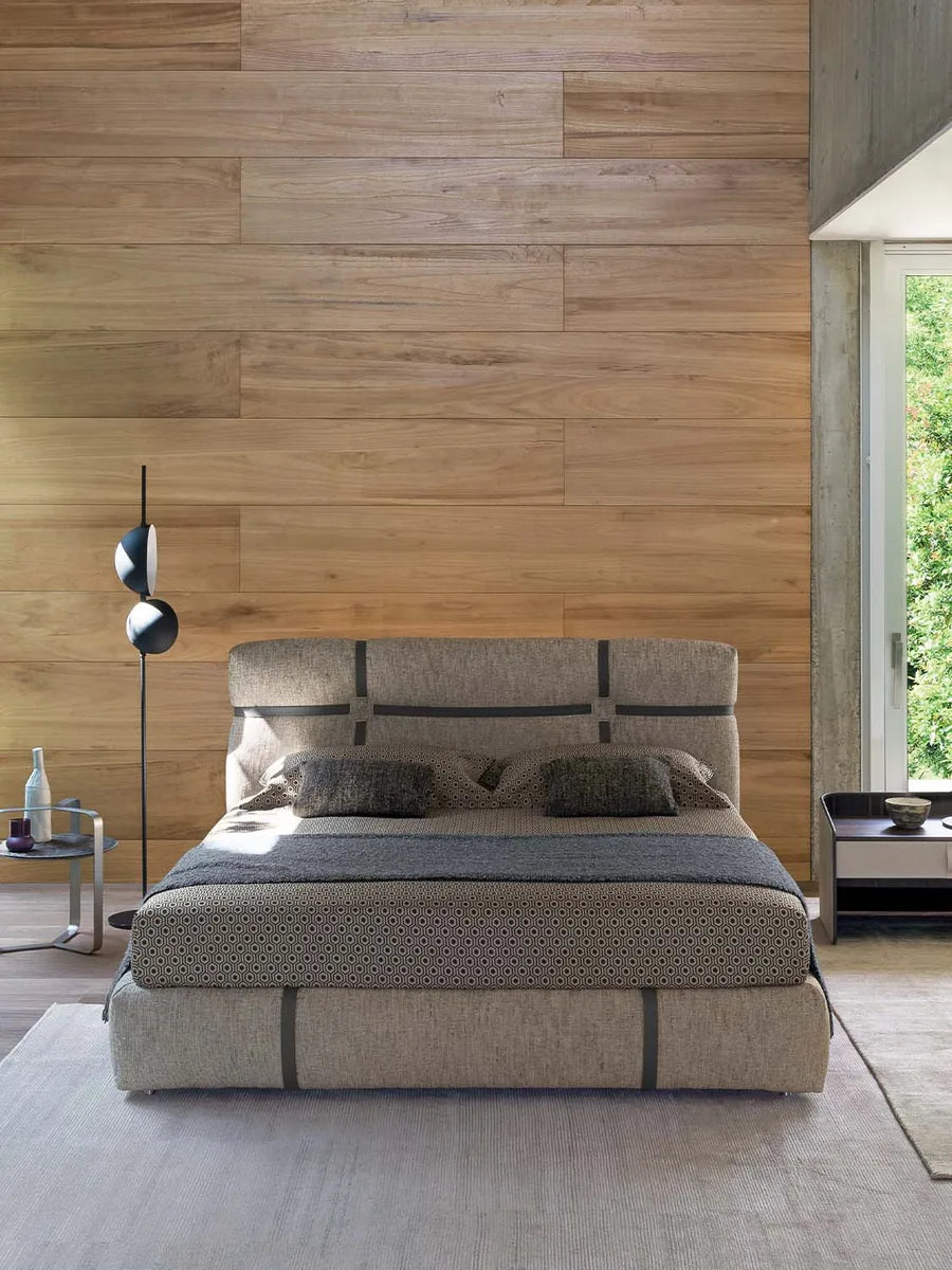 Flou New Bond letto matrimoniale matrimoniale con testata sartoriale design Matteo Nunziati