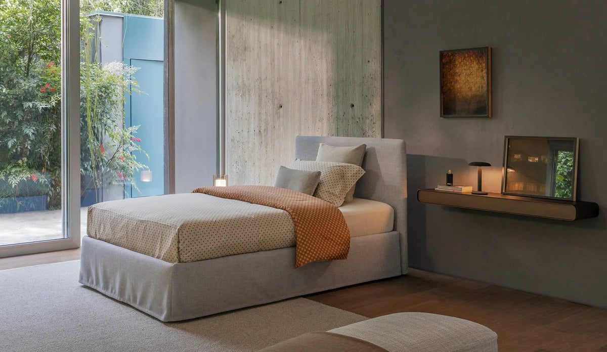 Flou Notturno Shabby Chic letto singolo design contemporaneo rivestimento tessuto