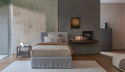 Flou Notturno Shabby Chic letto singolo design contemporaneo rivestimento tessuto