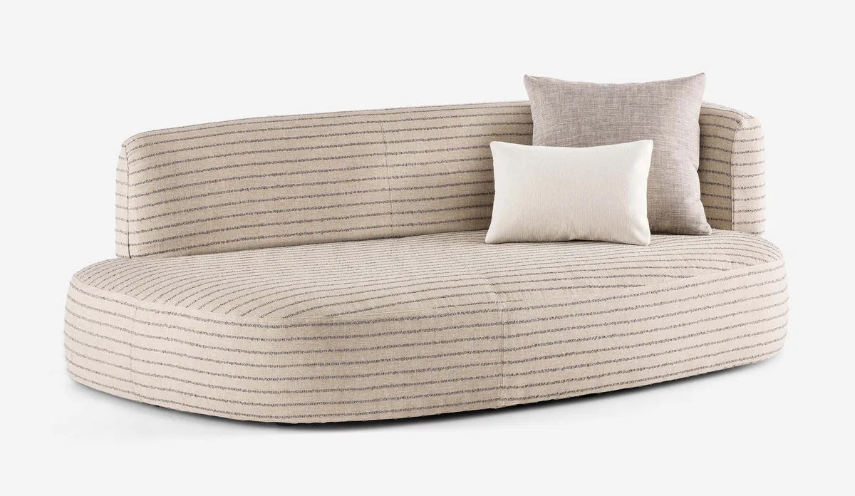 Flou Pierre letto imbottito design schienale curvato tessuto pelle