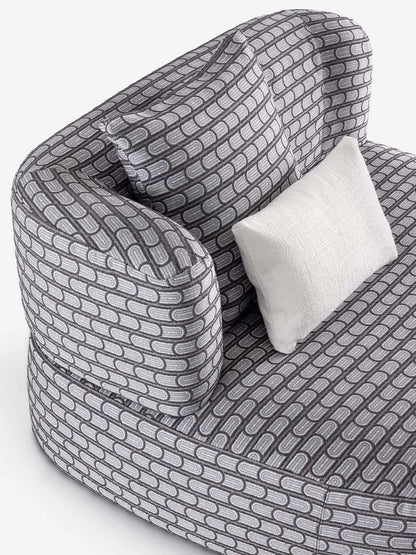Flou Pierre letto imbottito design schienale curvato tessuto pelle