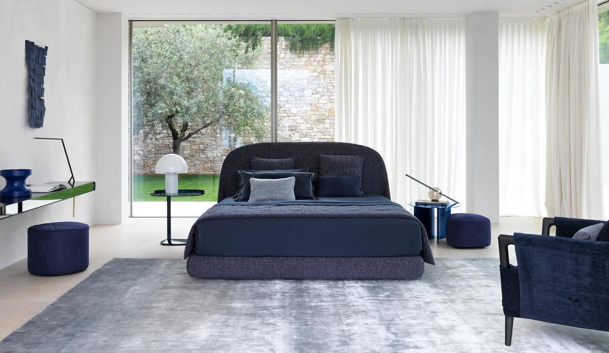 Flou Taormina Matrimoniale - Letto design con testata curva, Made in Italy