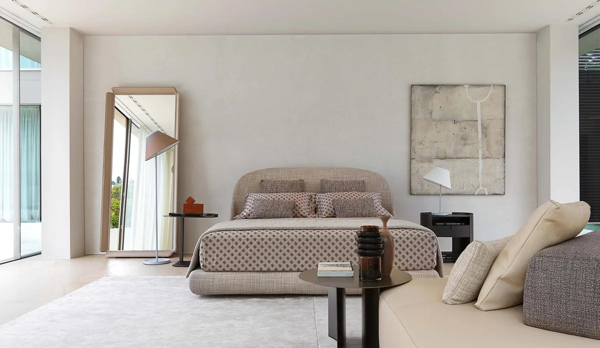 Flou Taormina Matrimoniale - Letto design con testata curva, Made in Italy