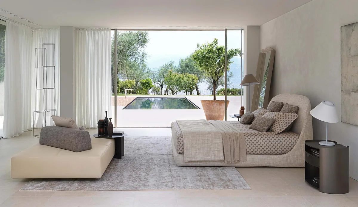 Flou Taormina Matrimoniale - Letto design con testata curva, Made in Italy