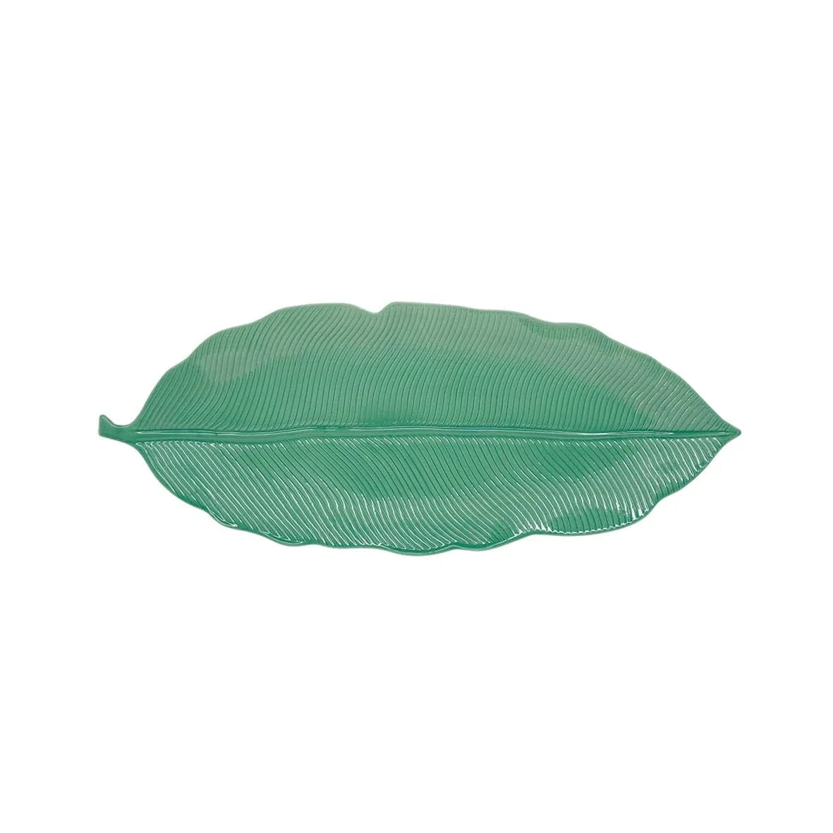 Easy Life piatto da portata foglia porcellana verde chiaro 39x16 cm Madagascar