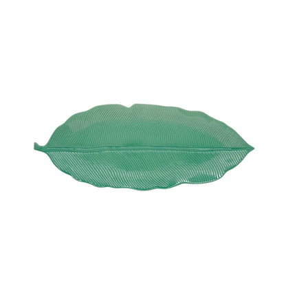 Easy Life piatto da portata foglia porcellana verde chiaro 39x16 cm Madagascar