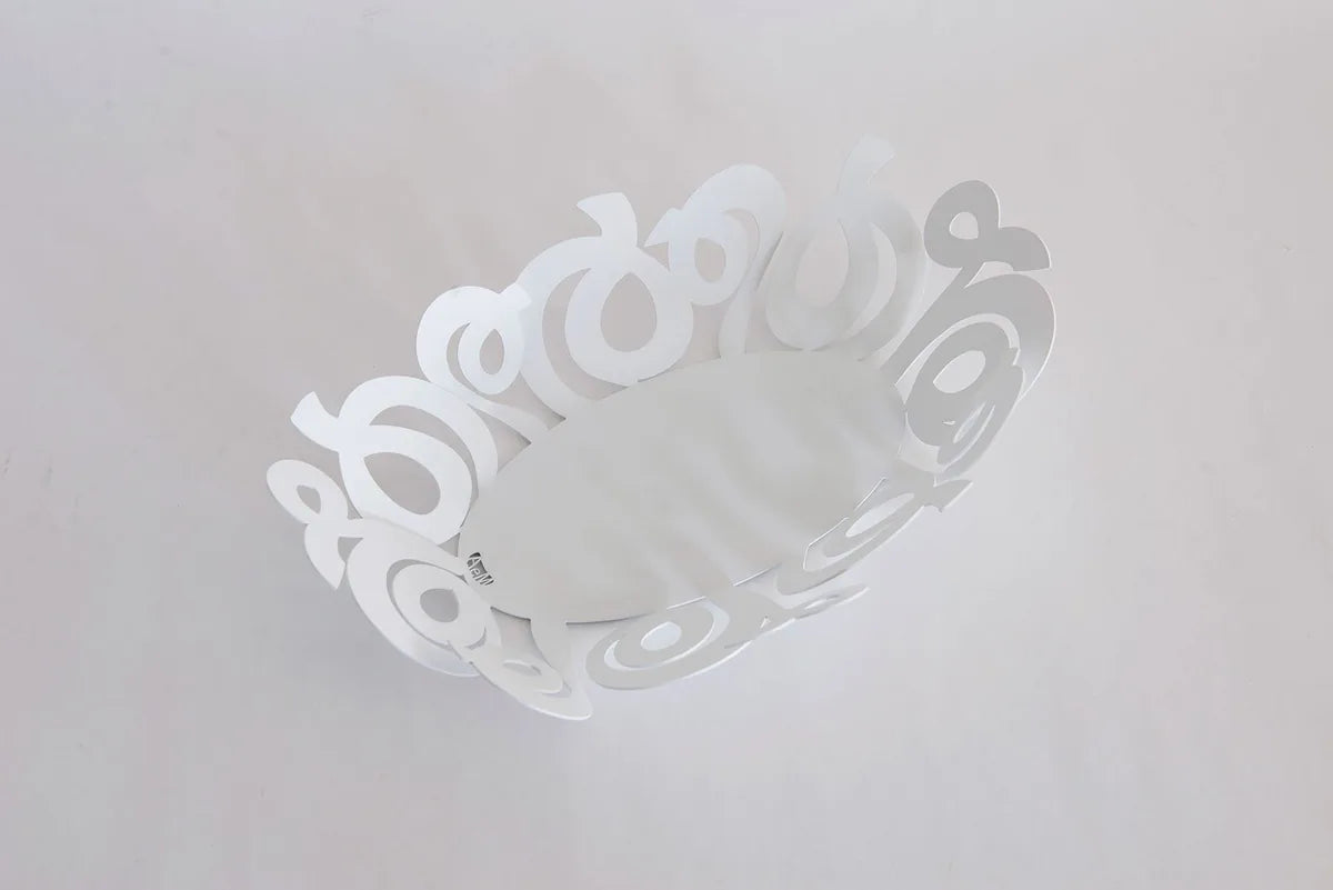 Arti & Mestieri - Centro Tavola Design Nastri Ovale in Ferro Bianco e Fango