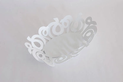 Arti & Mestieri - Centro Tavola Design Nastri Ovale in Ferro Bianco e Fango
