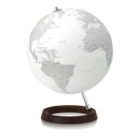 Atmosphere Full Circle Reflection — lampada mappamondo con base in dark ash e alluminio, design Tools®