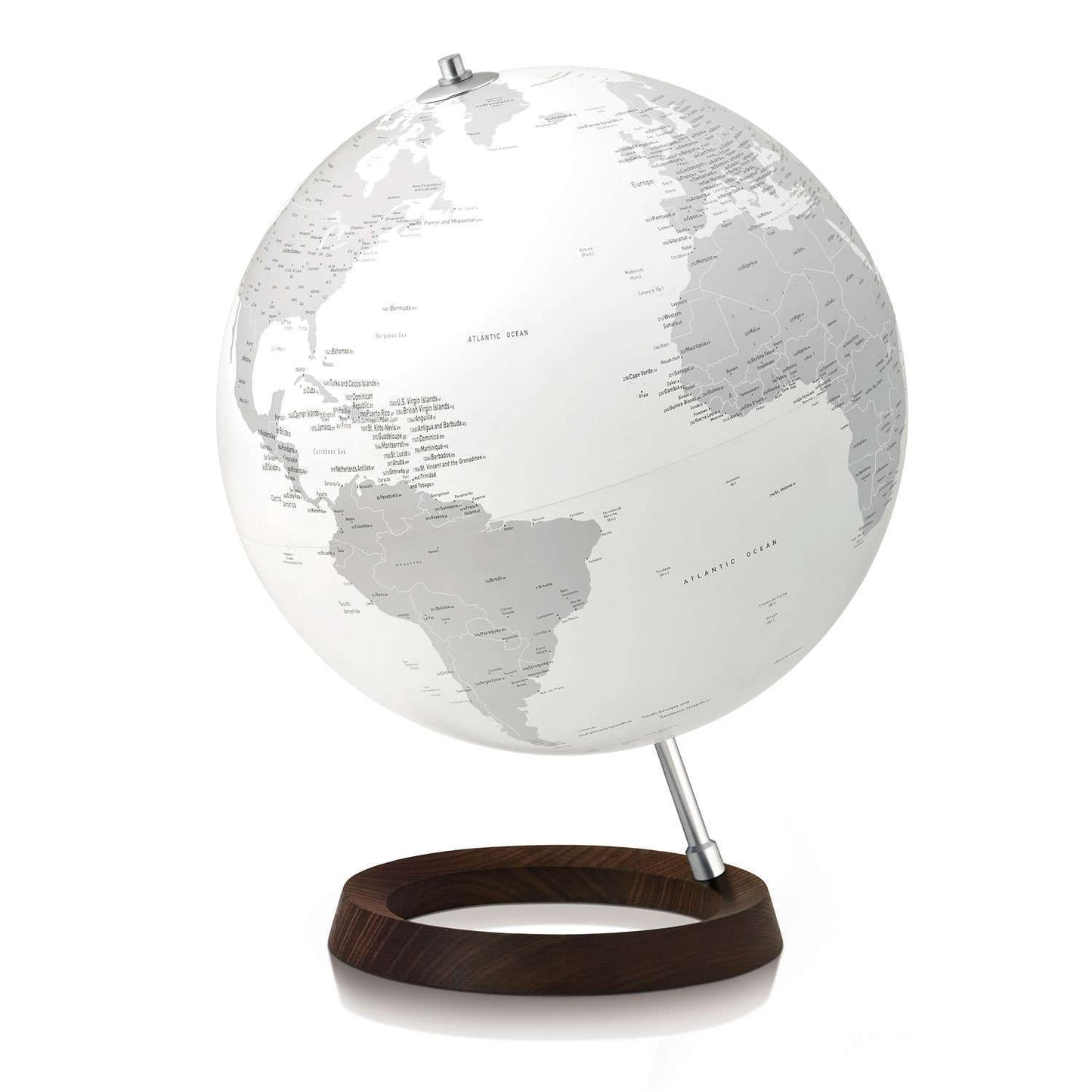 Atmosphere Full Circle Reflection — lampada mappamondo con base in dark ash e alluminio