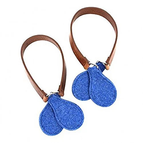 Fullspot O Bag Mini Micromanici cuoio blu avio con dettagli in feltro