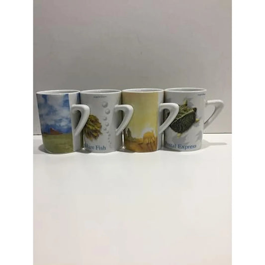 Stilmobili Mug 4 Pezzi Decori Assortiti in Ceramica - Set Tavola