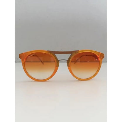 Stilmobili occhiali da sole unisex in legno e plex arancione - design italiano