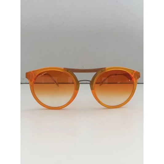 Stilmobili occhiali da sole unisex in legno e plex arancione - design italiano