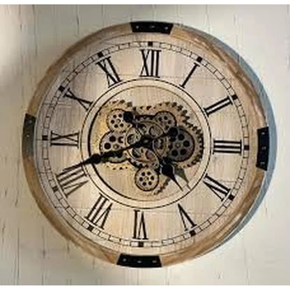 Mascagni Orologio da Muro Ingranaggio 60cm legno design moderno