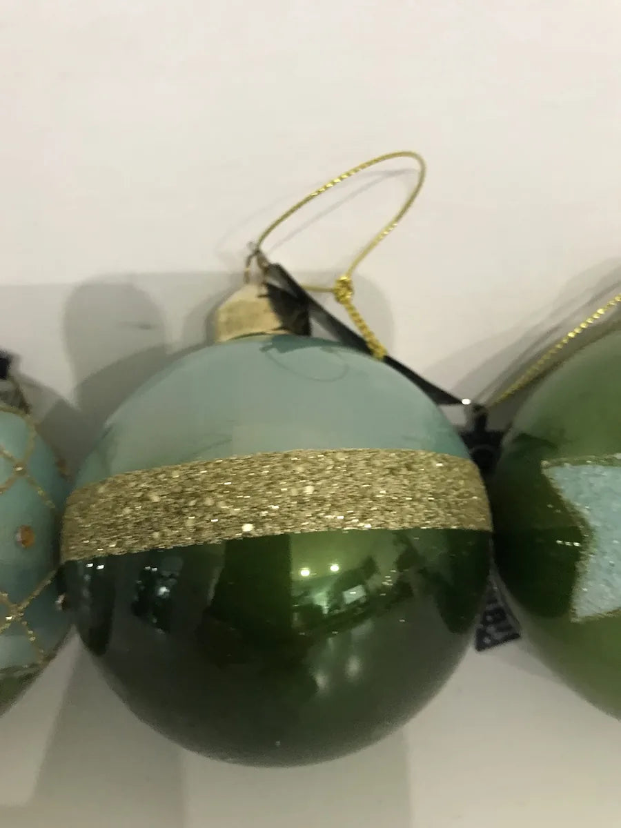 Il mio negozio palla in vetro verde decorata - elemento decorativo tavola