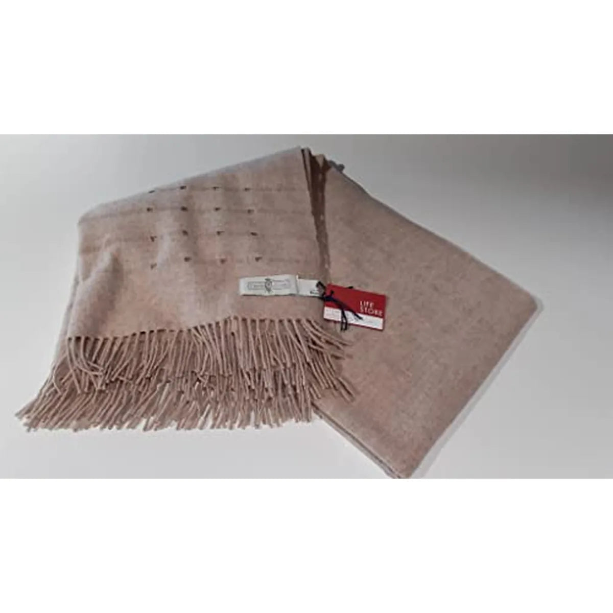 Cecchi e Cecchi Plaid in pura lana vergine sabbia 135x180 cm