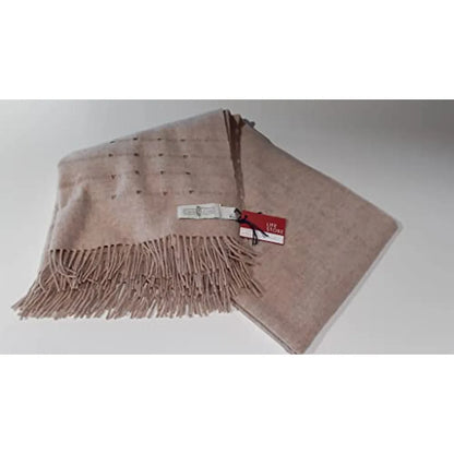 Cecchi e Cecchi Plaid in pura lana vergine sabbia 135x180 cm