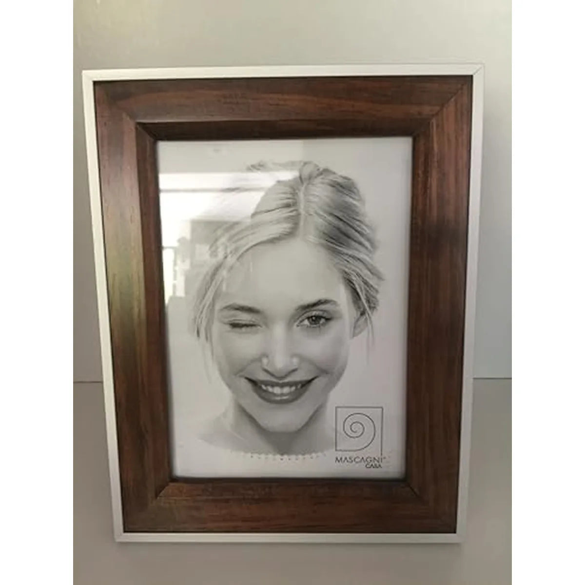 Mascagni portafoto legno noce 13x18 con cornice in alluminio