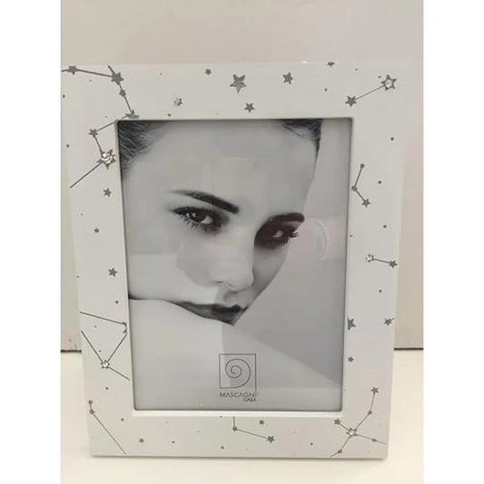 Mascagni portafoto 15x20 bianco con decori - cornice elegante per foto