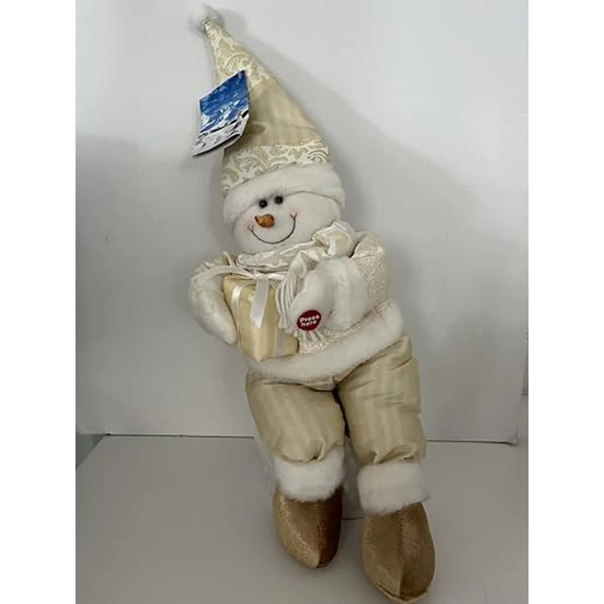 Stilmobili pupazzo di neve musicale con pacco regalo cm 50x18x18 - giocattolo natalizio