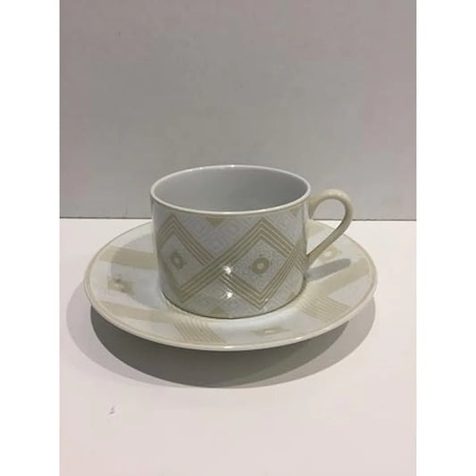 Taitù tazza da tè Linobianco porcellana bianca con decoro in rilievo