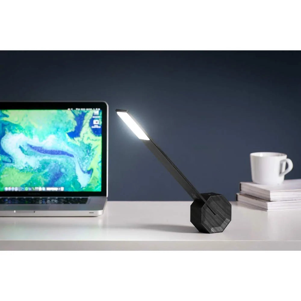 Gingko Octagon lampada da tavolo nera design geometrico