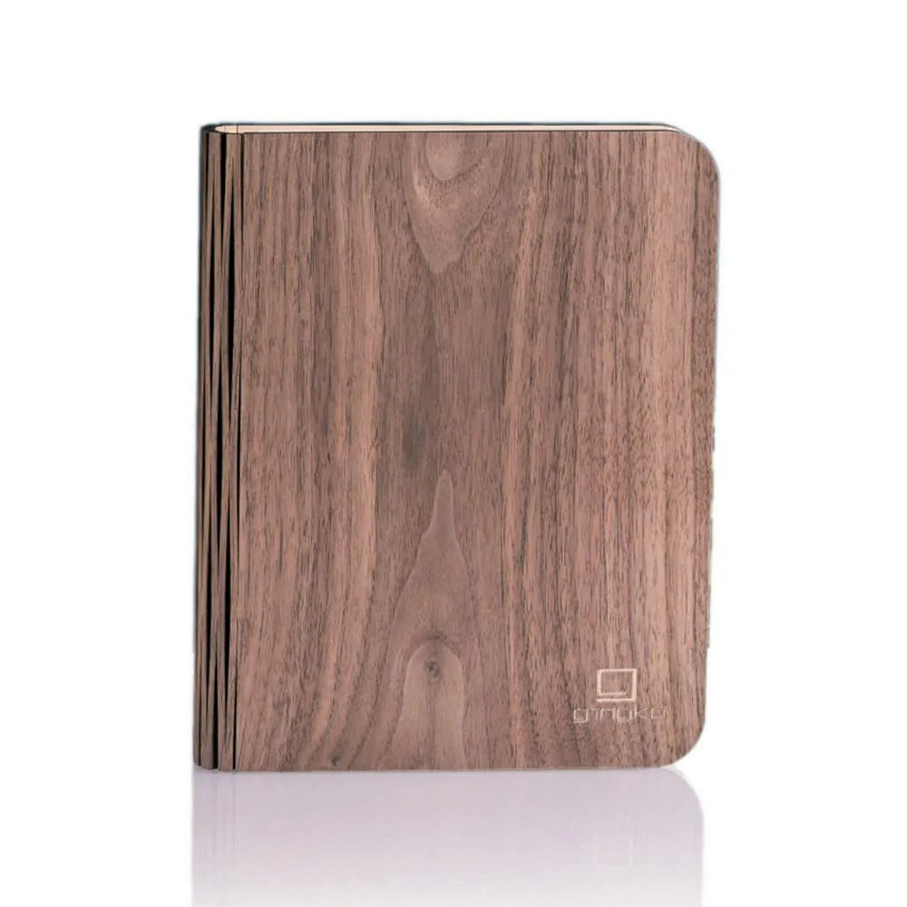 Gingko Smart Book Light lampada libro legno noce LED apertura 360 gradi