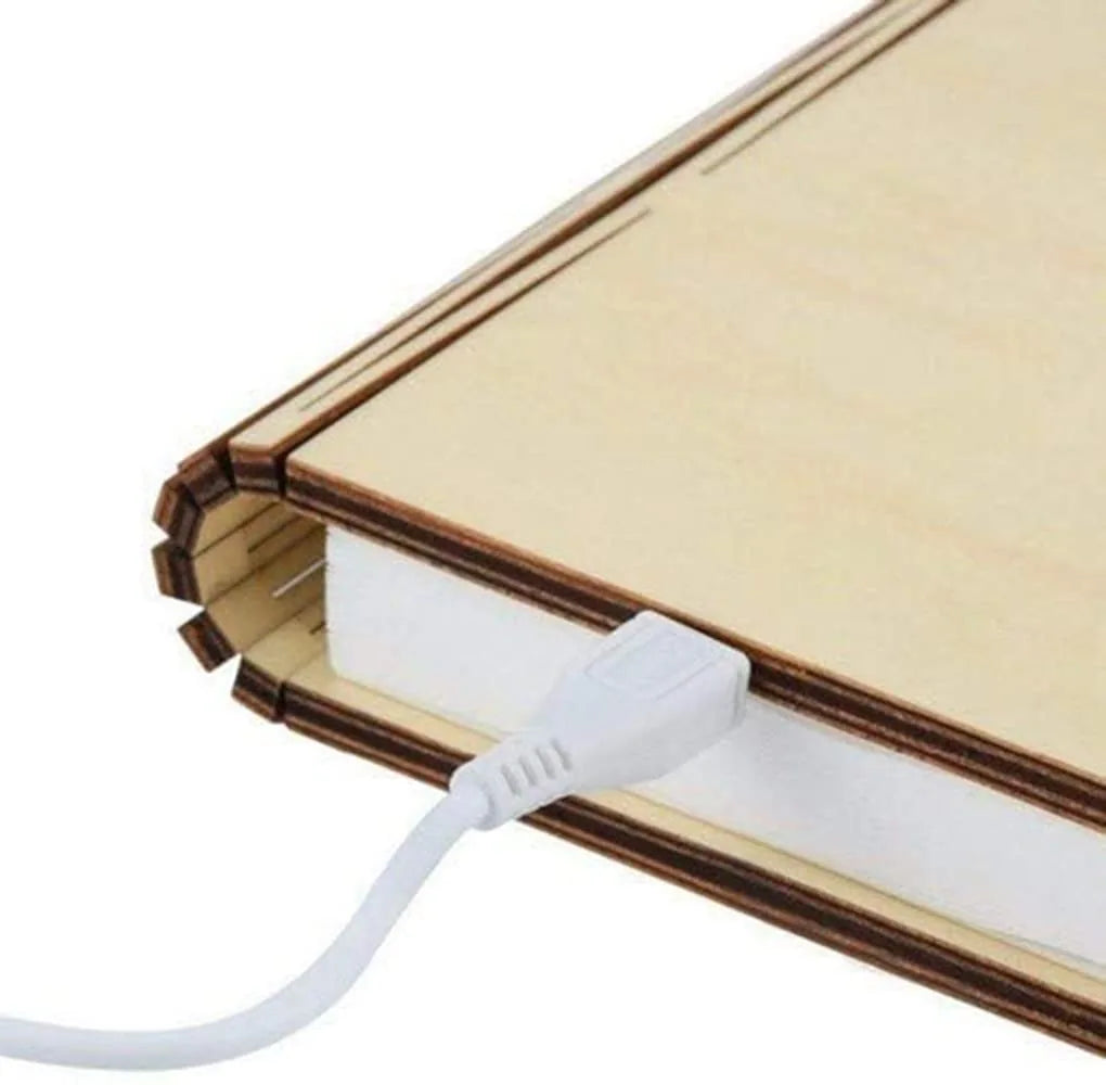 Gingko Smart Book Light Mini lampada libro legno di acero beige con luce LED ricaricabile