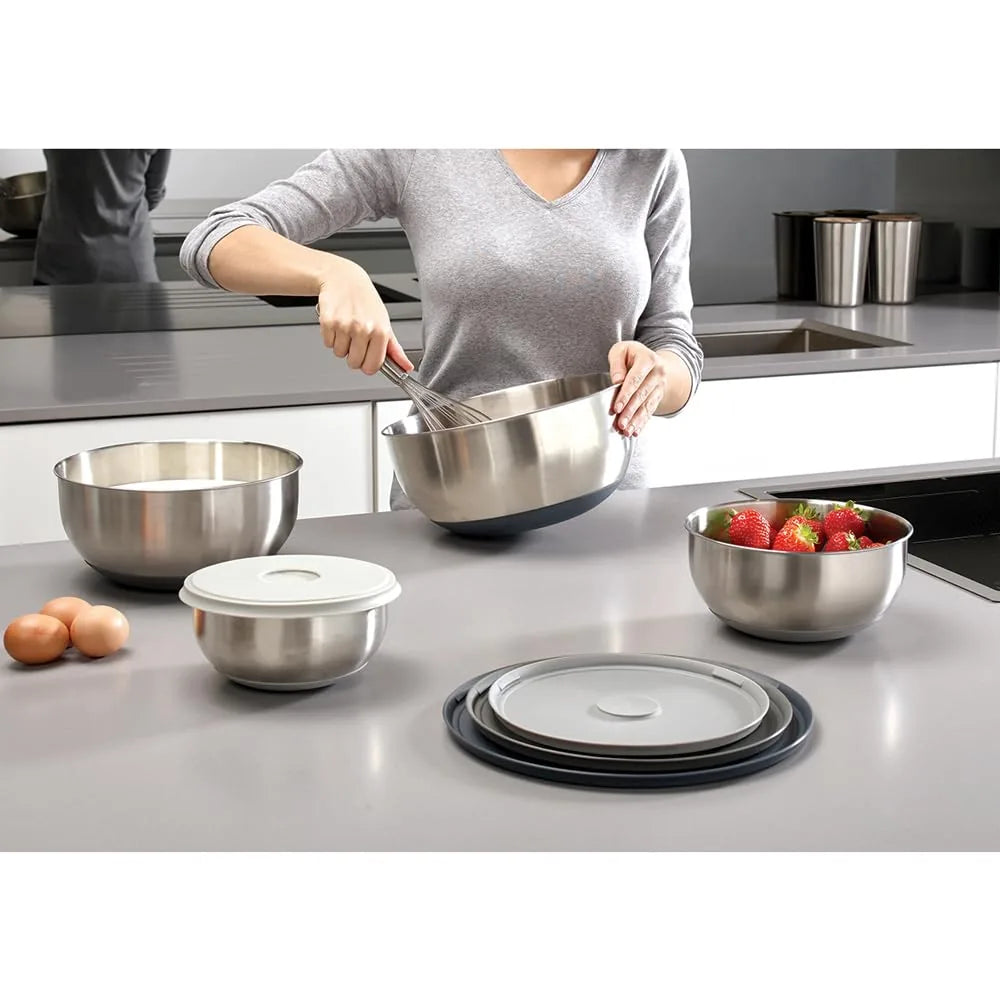 Joseph Joseph - Ciotola Nest Prep&Store in acciaio inox 18/8 con coperchi a scatto