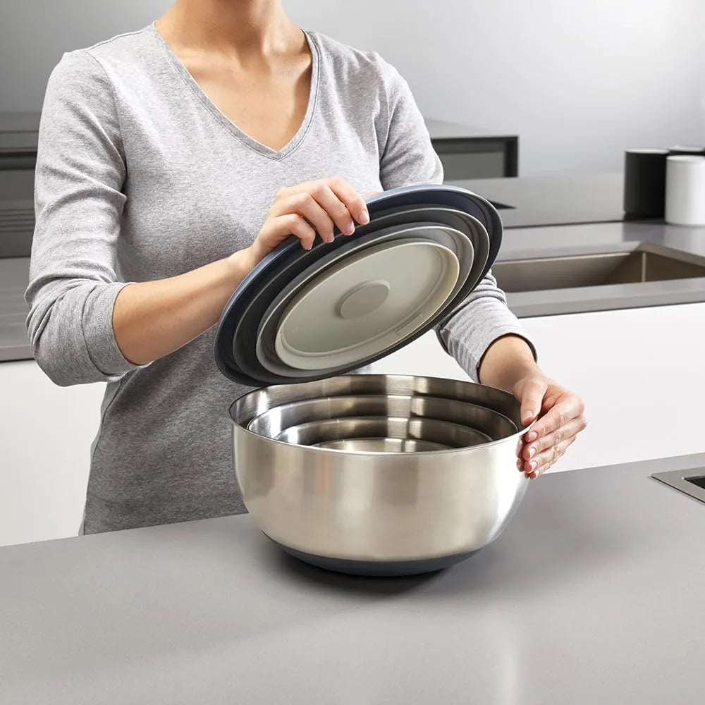 Joseph Joseph - Ciotola Nest Prep&Store in acciaio inox 18/8 con coperchi a scatto