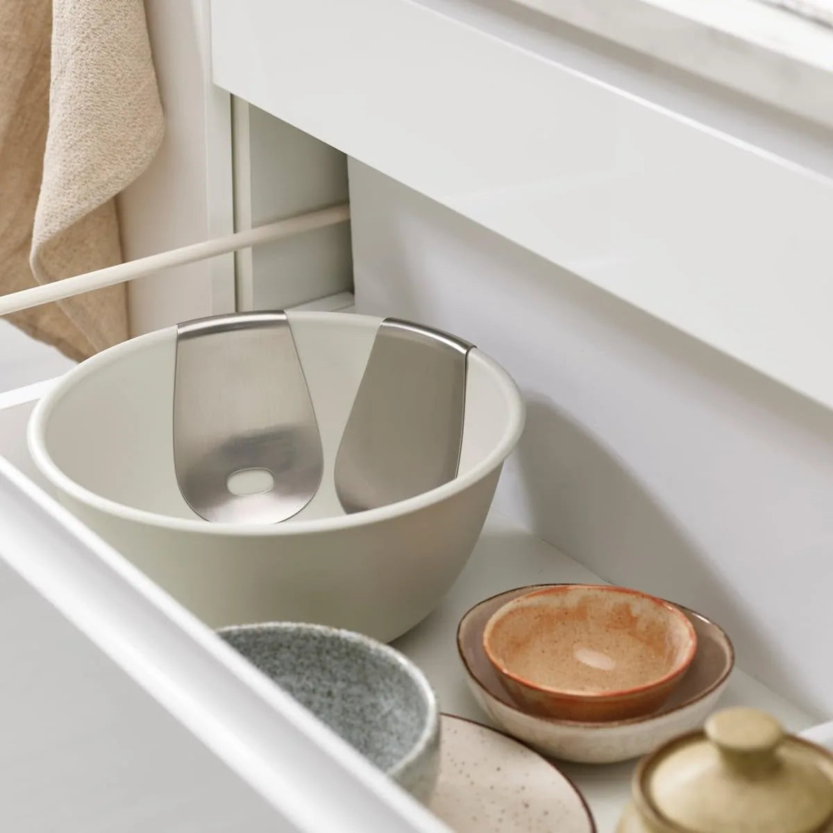 Joseph Joseph Insalatiera con posate integrate in acciaio inox 18/8