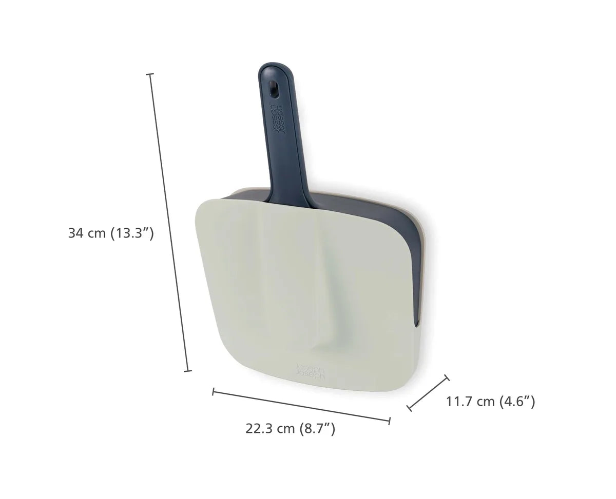 Joseph Joseph paletta scopino supporto a parete Dust-shield con setole morbide e bordo a gradini