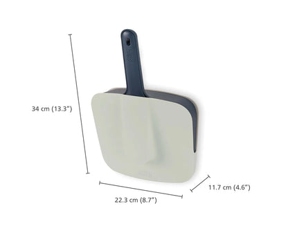 Joseph Joseph paletta scopino supporto a parete Dust-shield con setole morbide e bordo a gradini