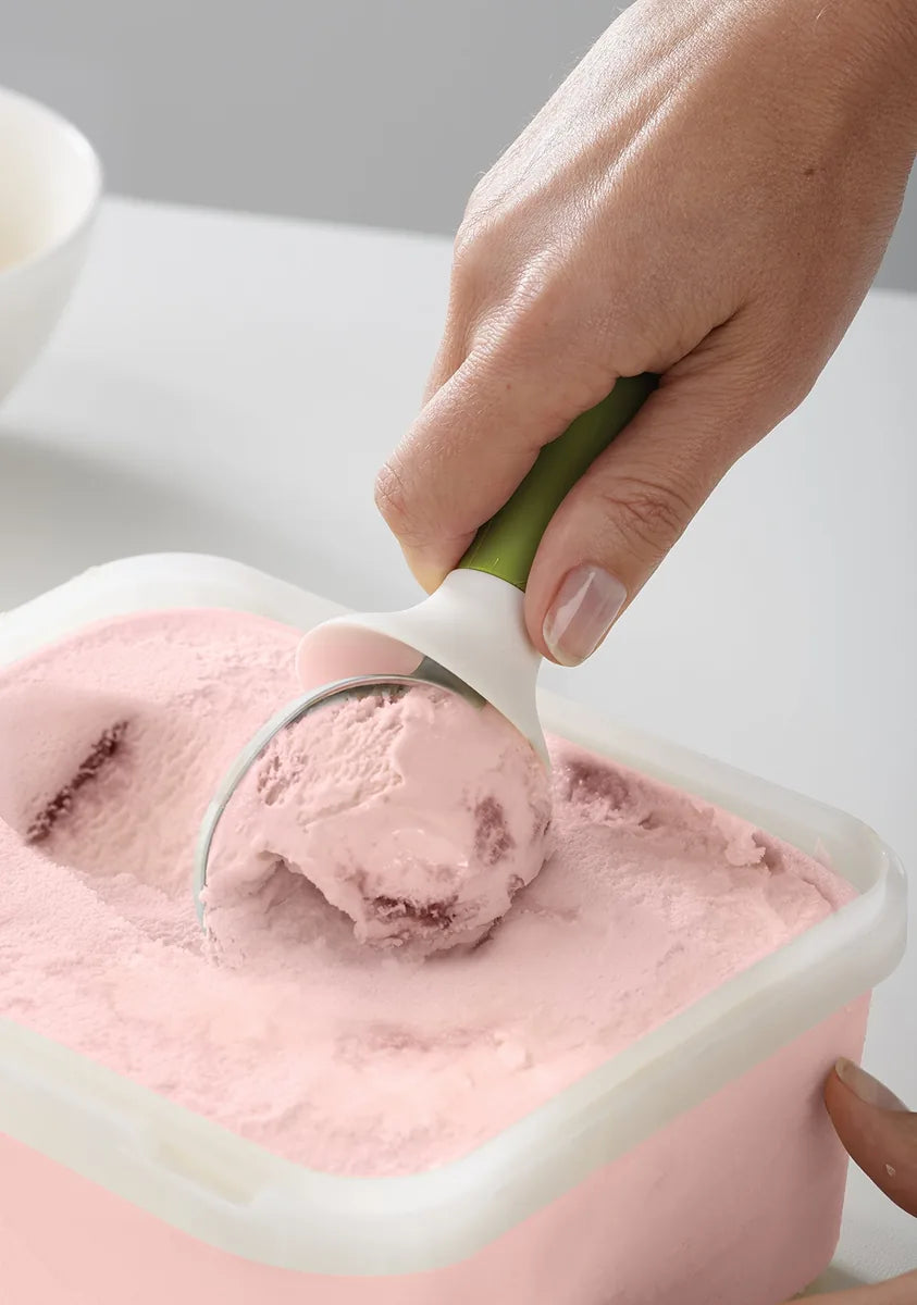 Joseph Joseph Cucchiaio Gelato in acciaio con base anti-gocci e testina in lega di zinco