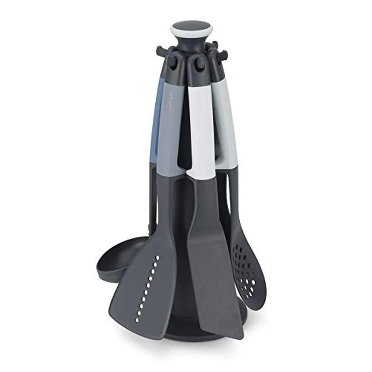 Joseph Joseph Set Utensili Cucina acciaio inox con supporto girevole e manici silicone