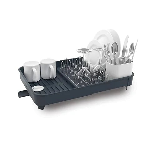 Joseph Joseph scolapiatti estensibile in plastica con scolaposate mobile e tappo integrato