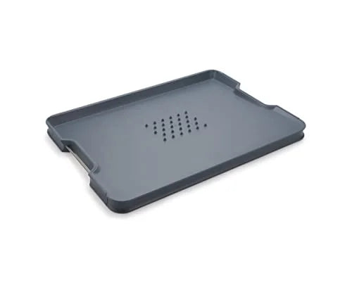 Joseph Joseph Tagliere Multifunzione in plastica e acciaio inox con base inclinata e bordi rialzati