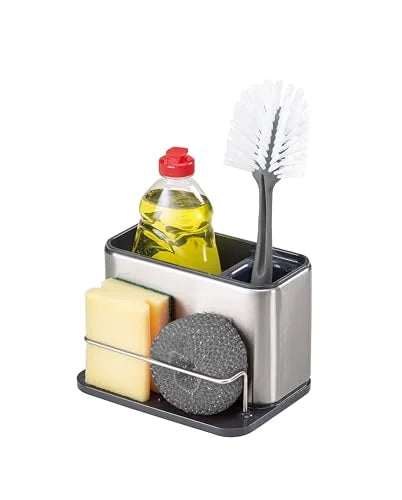 Joseph Joseph organizer per lavello in acciaio inox con scomparti per spazzola e detersivo